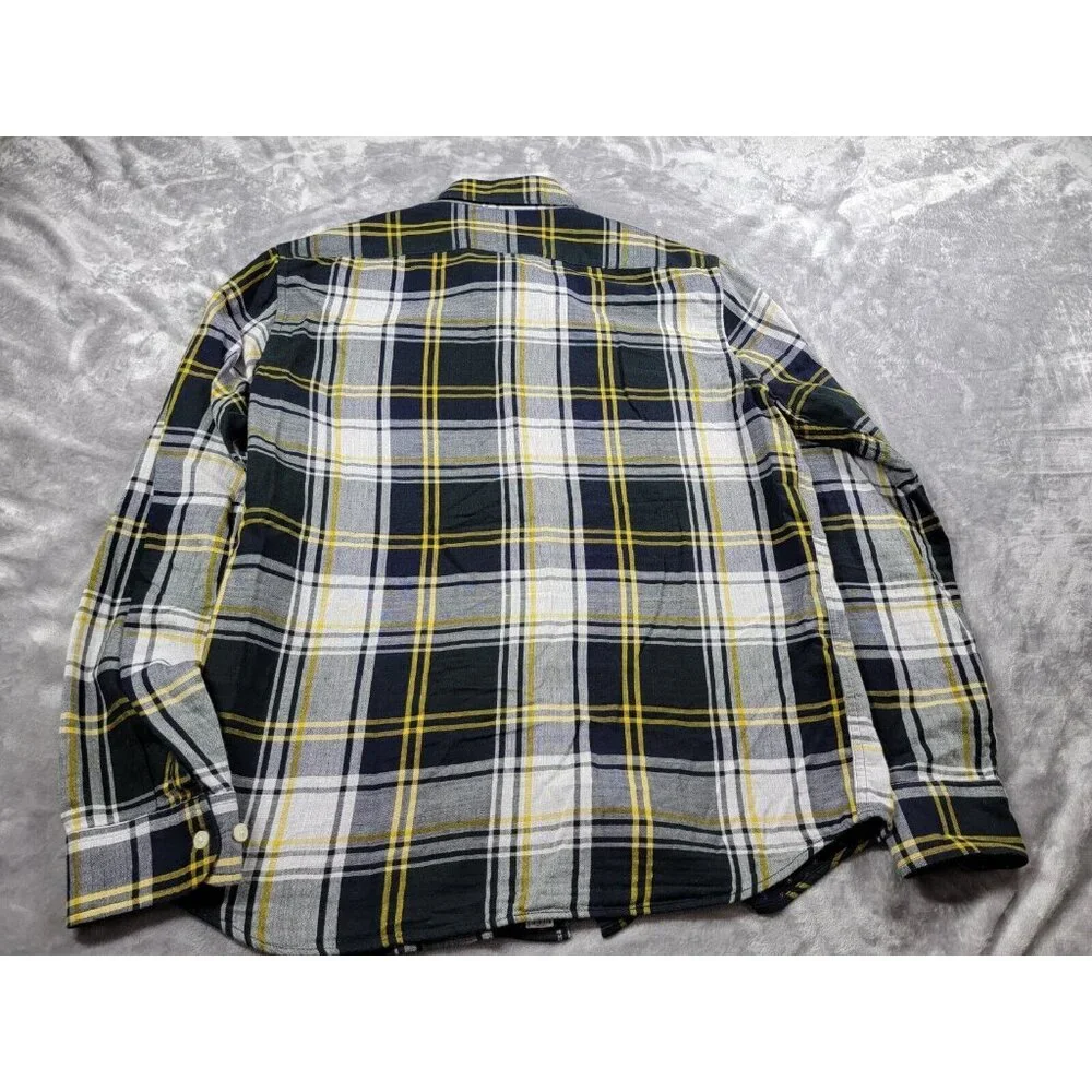 Banana Republic Men's Plaid Untucked Slim Fit lined long sleeve soft shirt Large